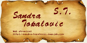 Sandra Topalović vizit kartica
